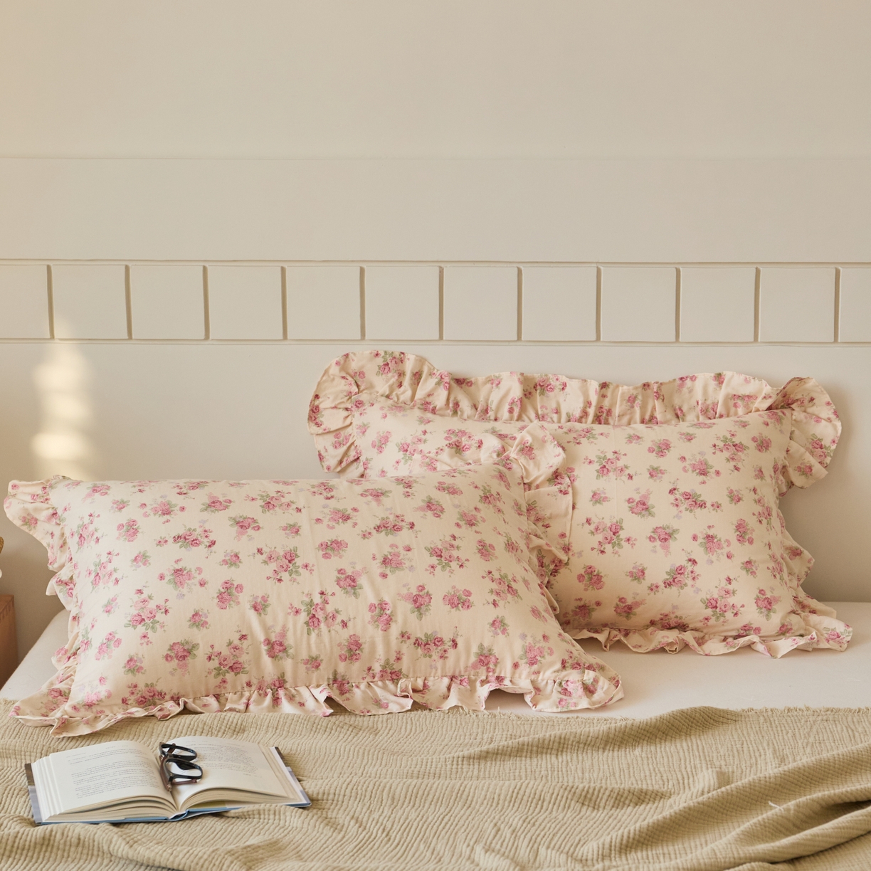 91家纺网 家纺一手货源 找家纺 （总）百寐 2026全棉双层纱A类纯棉纱布花边加大50*80枕套48*74/40*60枕芯保护套