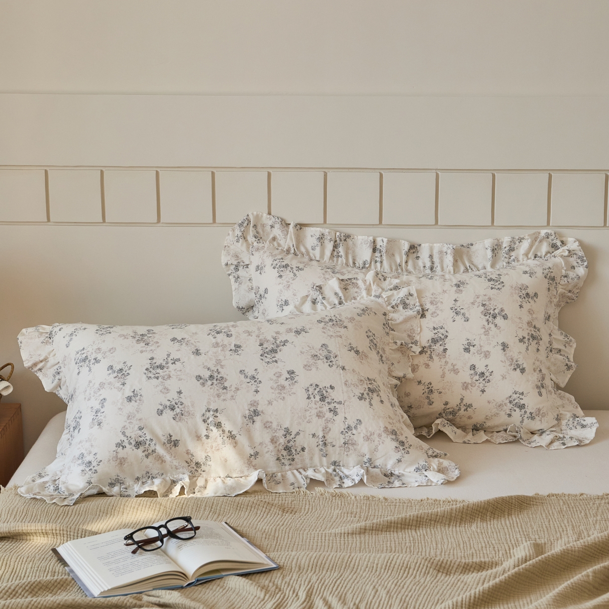 91家纺网 家纺一手货源 找家纺 （总）百寐 2026全棉双层纱A类纯棉纱布花边加大50*80枕套48*74/40*60枕芯保护套