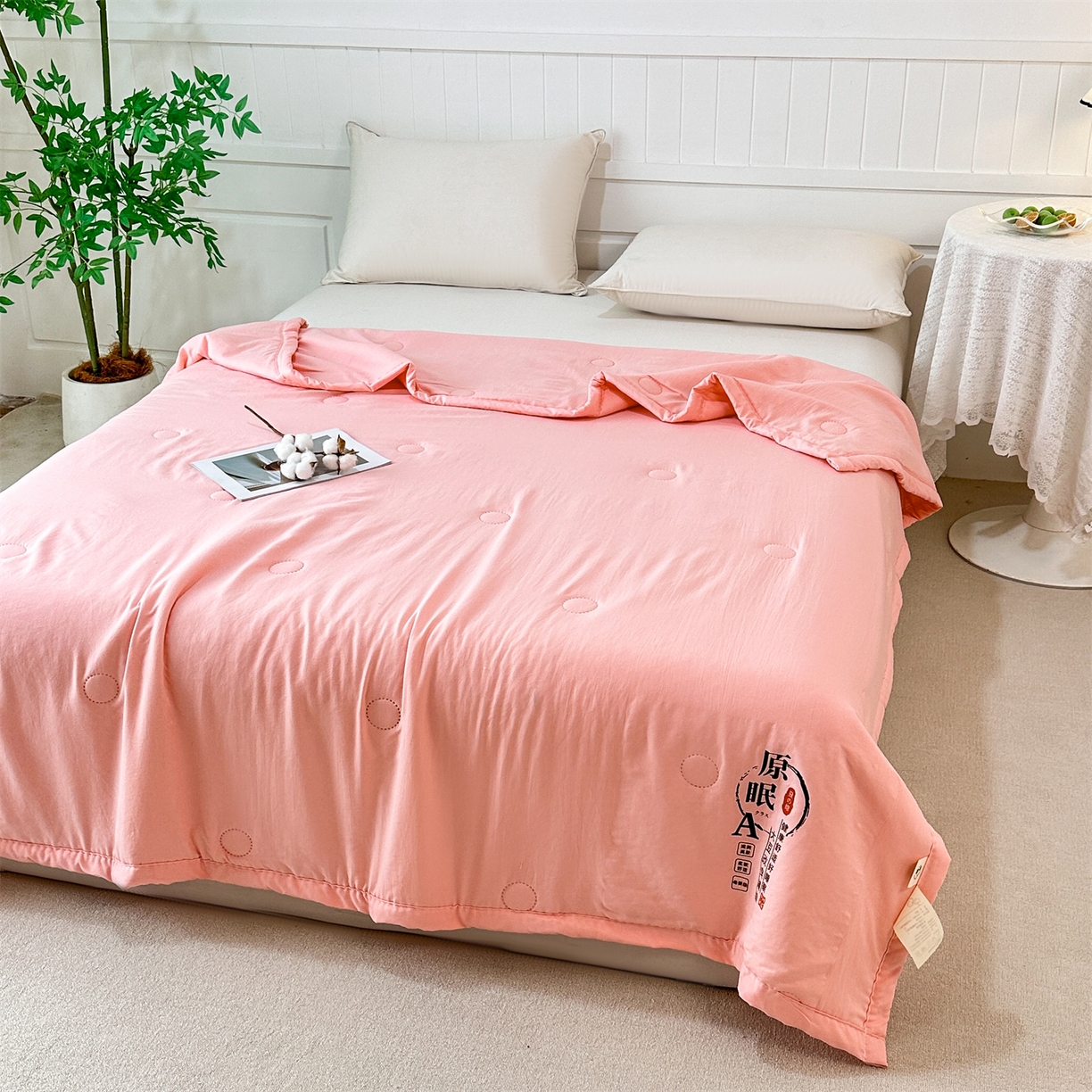 91家纺网 家纺一手货源 找家纺 （总）伊凡 2026新款纯色夏凉被空调被子薄盖毯被