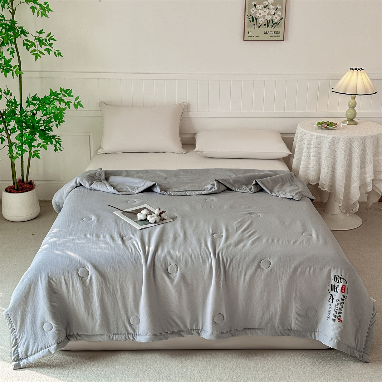 91家纺网 家纺一手货源 找家纺 伊凡 2026新款纯色夏凉被空调被子薄盖毯被 高雅灰