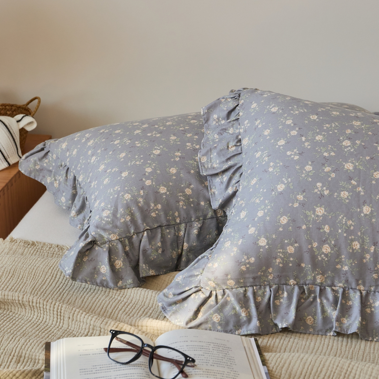 91家纺网 家纺一手货源 找家纺 百寐 2026全棉双层纱A类纯棉纱布花边加大50*80枕套48*74/40*60枕芯保护套 暮光之城