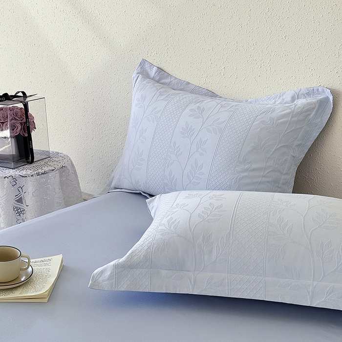 91家纺网 家纺一手货源 找家纺 （总）宜家坊 2026新款全棉60S长绒棉立体厚织提花单枕套