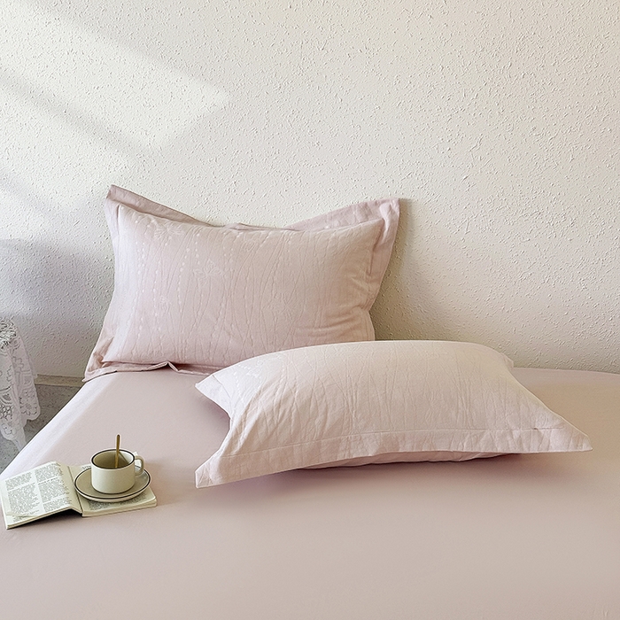 91家纺网 家纺一手货源 找家纺 （总）宜家坊 2026新款全棉60S长绒棉立体厚织提花单枕套