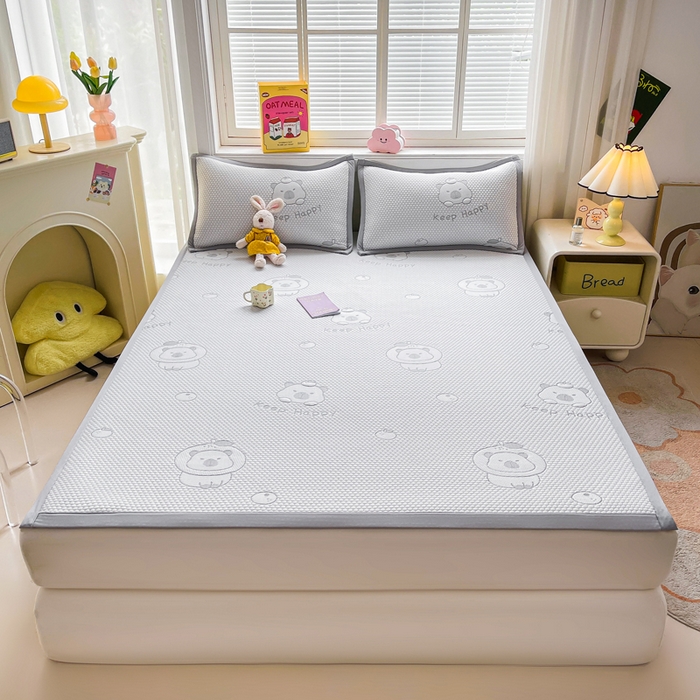 91家纺网 家纺一手货源 找家纺 （总）梵朴 2026新款直播A类冰豆豆凉席三件套凉豆豆软凉席可机洗空调席子-升级抗起球