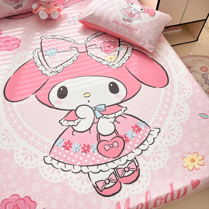 91家纺网 家纺一手货源 找家纺 （总）孩子王家纺 2026新款卡通全棉正版授权大版三丽鸥系列四件套单品单床笠（含防伪码）