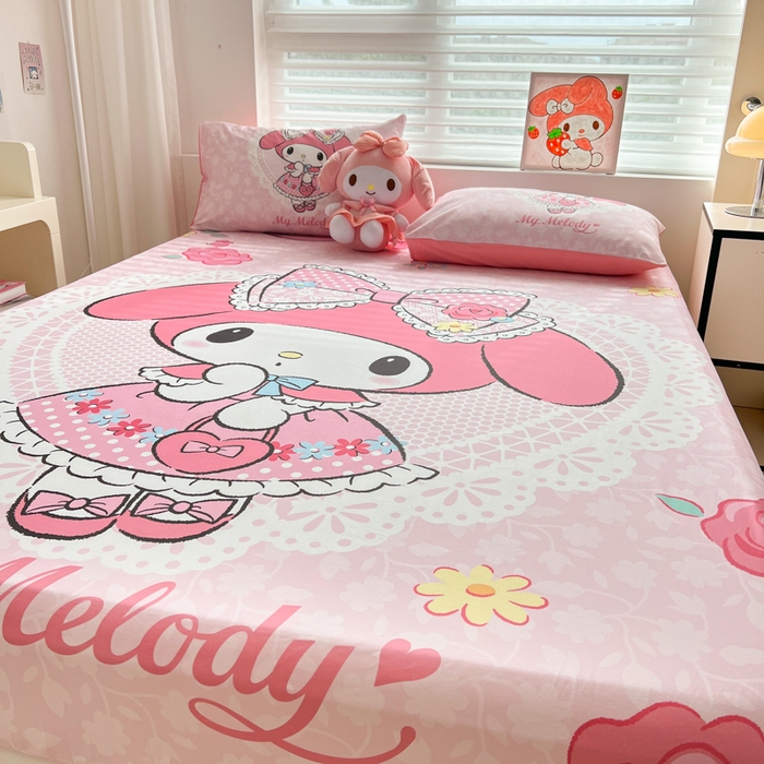 91家纺网 家纺一手货源 找家纺 （总）孩子王家纺 2026新款卡通全棉正版授权大版三丽鸥系列四件套单品单床笠（含防伪码）