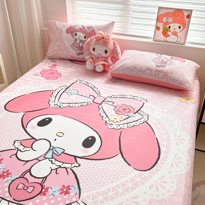 91家纺网 家纺一手货源 找家纺 （总）孩子王家纺 2026新款卡通全棉正版授权大版三丽鸥系列四件套单品单床笠（含防伪码）