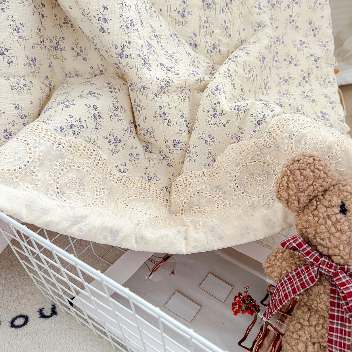 91家纺网 家纺一手货源 找家纺 芯恋家居 2026新款亚麻风云感花边夏被夏凉被空调被春秋被 向晚