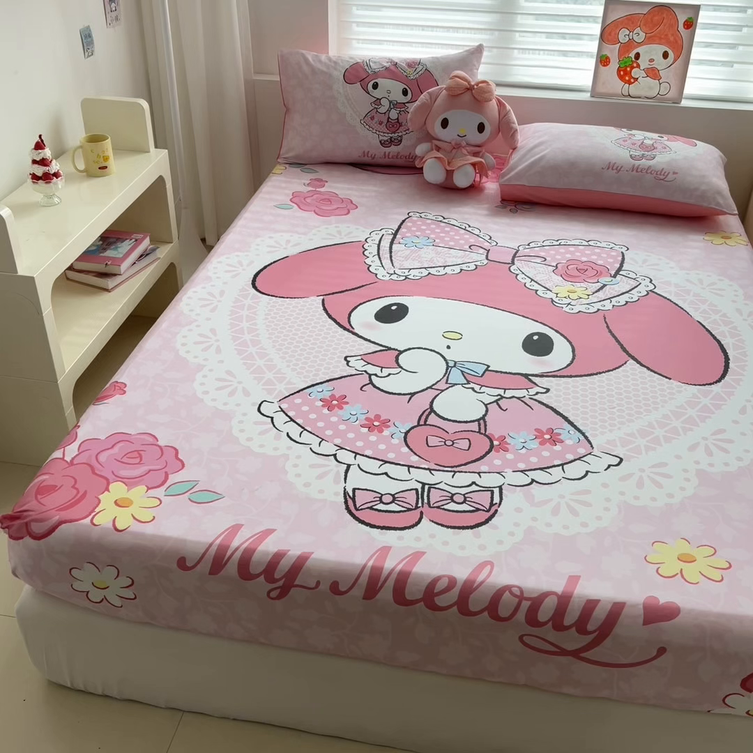 91家纺网 家纺一手货源 找家纺 （总）孩子王家纺 2026新款卡通全棉正版授权大版三丽鸥系列四件套单品单床笠（含防伪码）