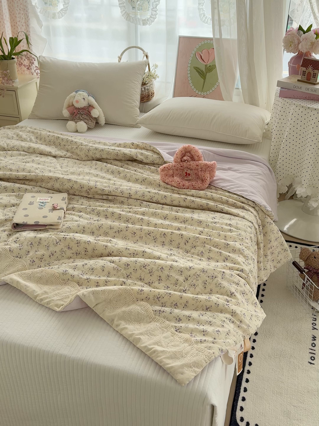 91家纺网 家纺一手货源 找家纺 芯恋家居 2026新款亚麻风云感花边夏被夏凉被空调被春秋被 向晚