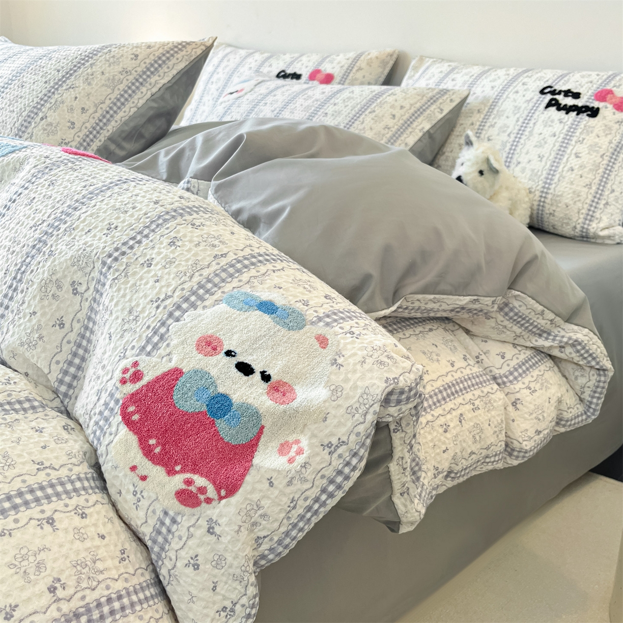 91家纺网 家纺一手货源 找家纺 （总）眷恋家纺 2026新款全棉纯棉A版华夫格B版40支毛巾绣四件套