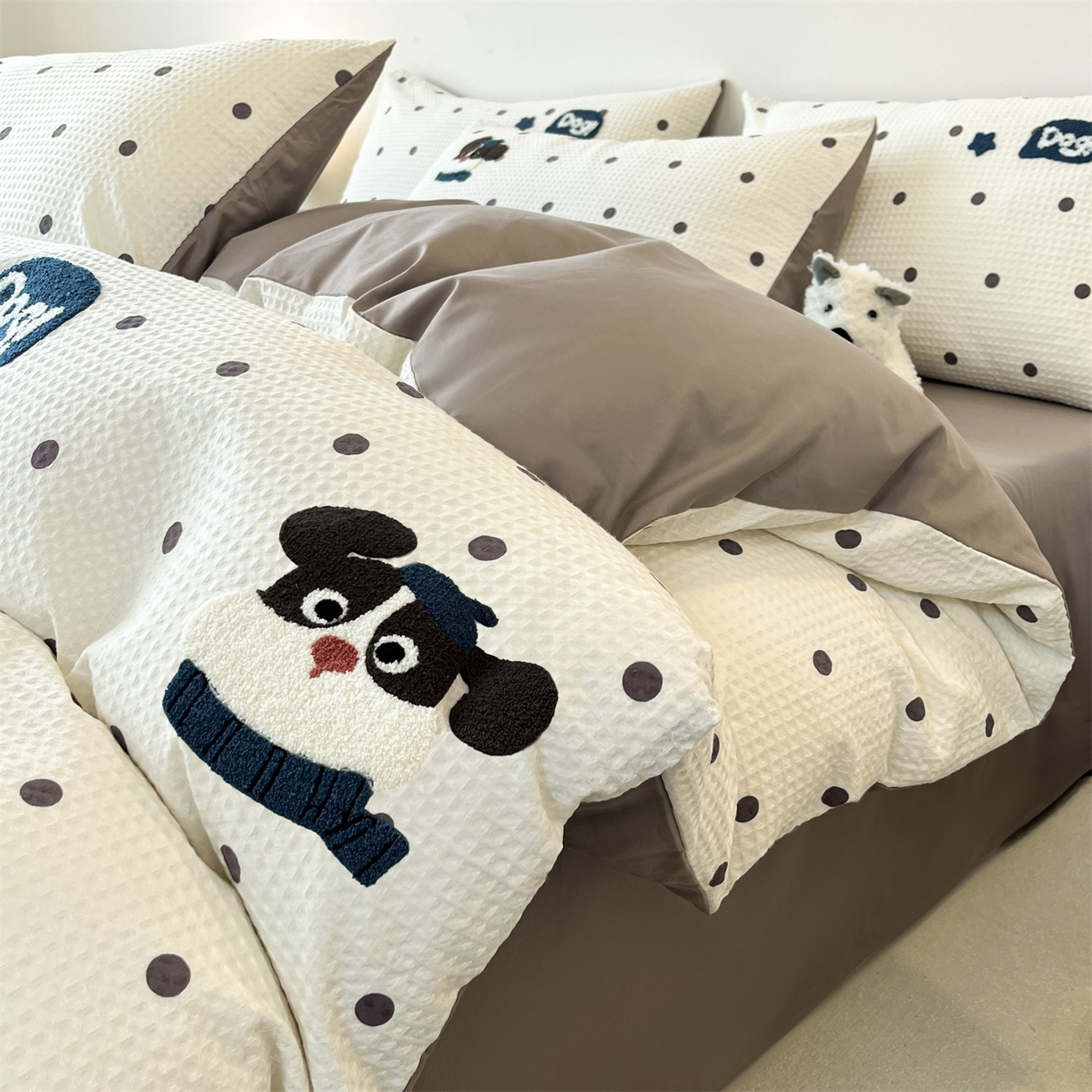 91家纺网 家纺一手货源 找家纺 （总）眷恋家纺 2026新款全棉纯棉A版华夫格B版40支毛巾绣四件套