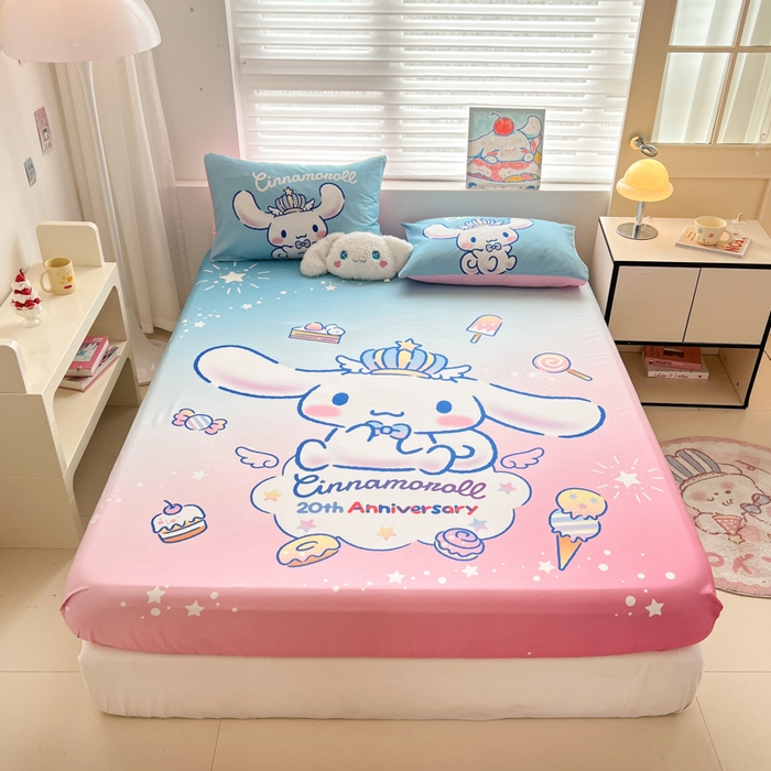 孩子王家纺 2026新款卡通全棉正版授权大版三丽鸥系列四件套单品单床笠（含防伪码）闪亮玉桂狗