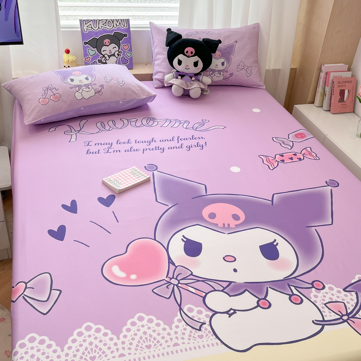 91家纺网 家纺一手货源 找家纺 孩子王家纺 2026新款卡通全棉正版授权大版三丽鸥系列四件套单品单床笠（含防伪码） 幸运库洛米