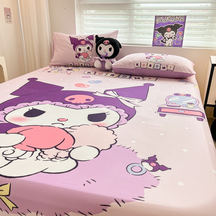 91家纺网 家纺一手货源 找家纺 孩子王家纺 2026新款卡通全棉正版授权大版三丽鸥系列四件套单品单床笠（含防伪码） 美妆库洛米