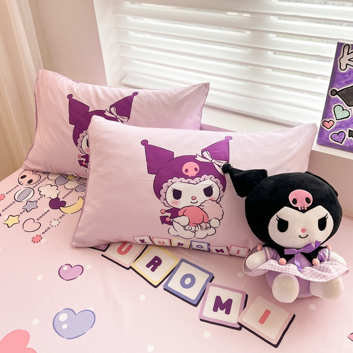 91家纺网 家纺一手货源 找家纺 孩子王家纺 2026新款卡通全棉正版授权大版三丽鸥系列四件套单品单床笠（含防伪码） 美妆库洛米