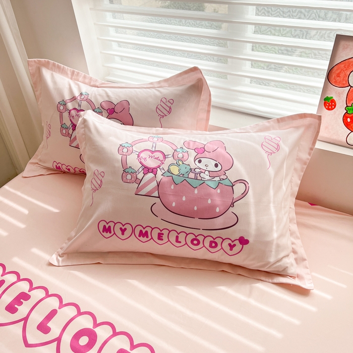 91家纺网 家纺一手货源 找家纺 孩子王家纺 2026新款卡通全棉正版授权大版三丽鸥系列四件套单品单床笠（含防伪码） 甜甜美乐蒂