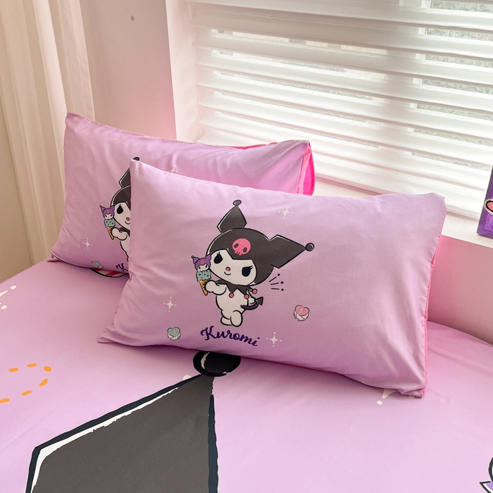 91家纺网 家纺一手货源 找家纺 孩子王家纺 2026新款卡通全棉正版授权大版三丽鸥系列四件套单品单床笠（含防伪码） 甜筒库洛米