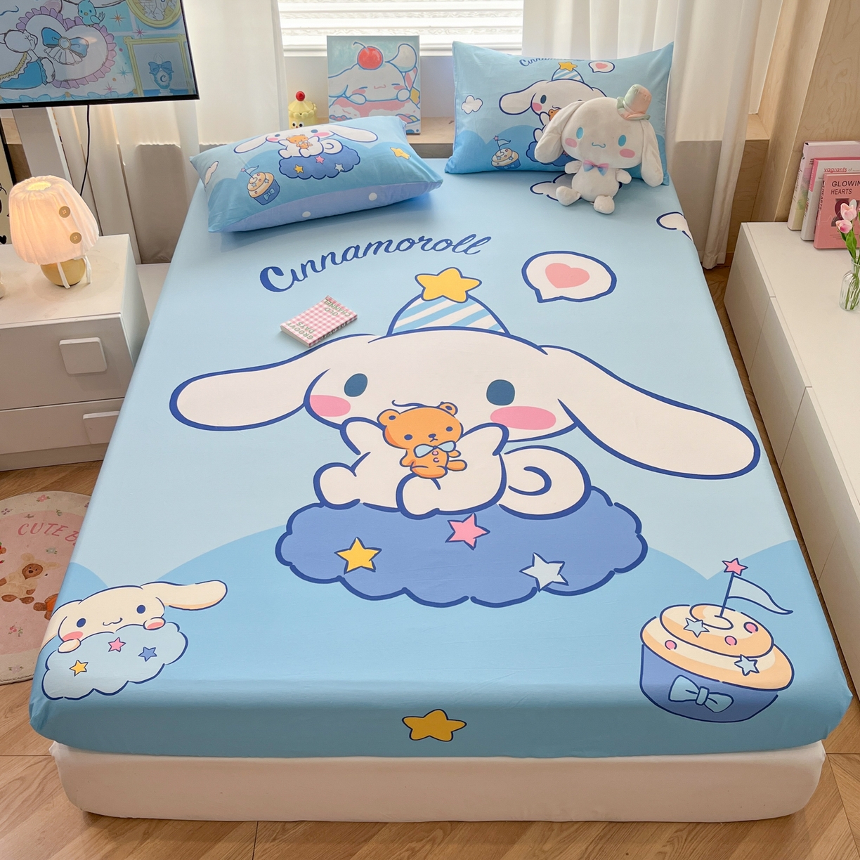 91家纺网 家纺一手货源 找家纺 （总）孩子王家纺 2026新款卡通全棉正版授权大版三丽鸥系列四件套单品单床笠（含防伪码）