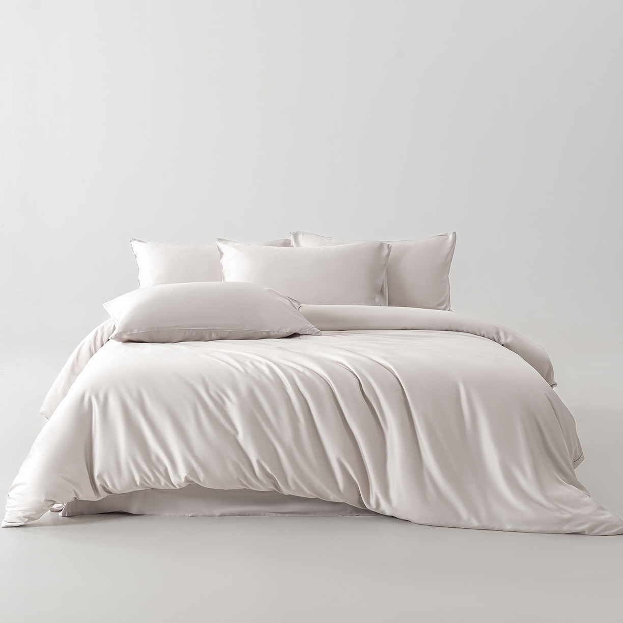 91家纺网 家纺一手货源 找家纺 轩和家居 2026新款60支竹纤维四件套天竹A类婴幼儿级别天然抑菌 椰灰