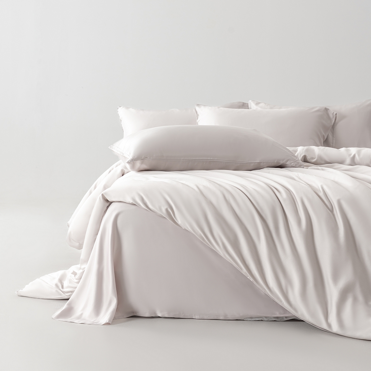 91家纺网 家纺一手货源 找家纺 轩和家居 2026新款60支竹纤维四件套天竹A类婴幼儿级别天然抑菌 椰灰