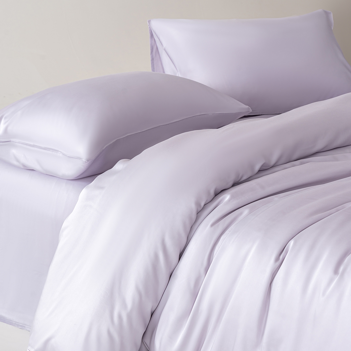 91家纺网 家纺一手货源 找家纺 轩和家居 2026新款60支竹纤维四件套天竹A类婴幼儿级别天然抑菌 甜紫