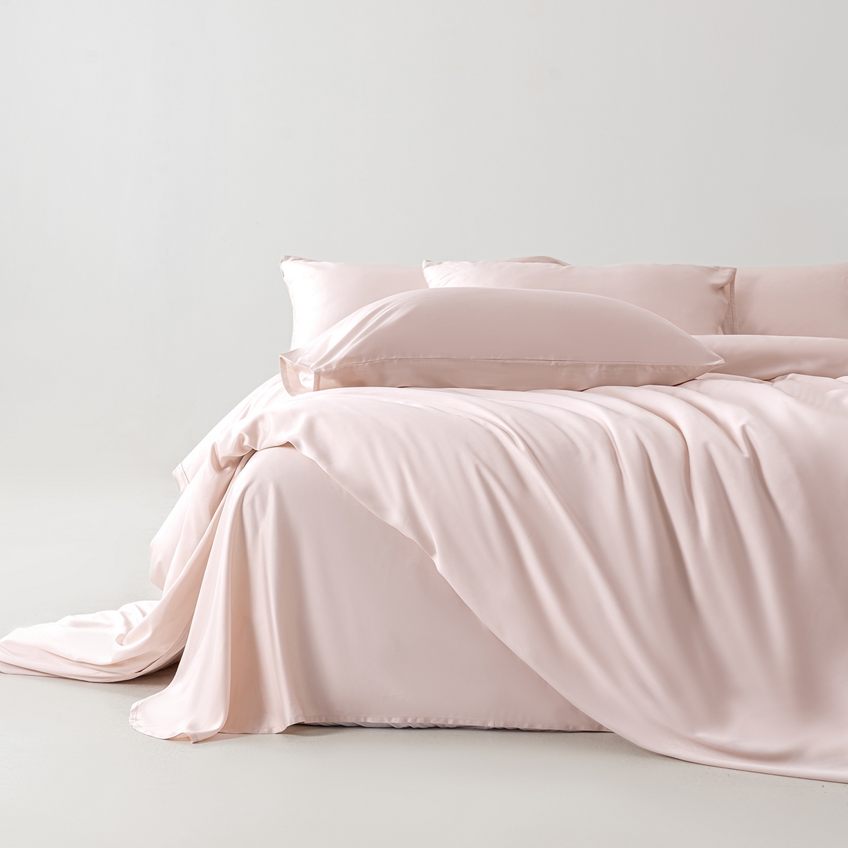 91家纺网 家纺一手货源 找家纺 轩和家居 2026新款60支竹纤维四件套天竹A类婴幼儿级别天然抑菌 软玉