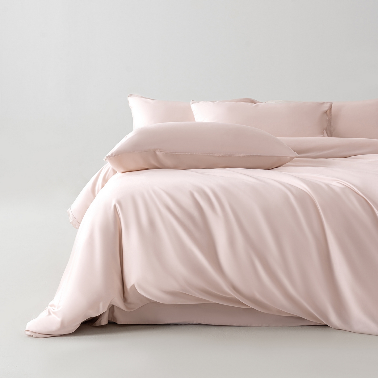 91家纺网 家纺一手货源 找家纺 轩和家居 2026新款60支竹纤维四件套天竹A类婴幼儿级别天然抑菌 软玉