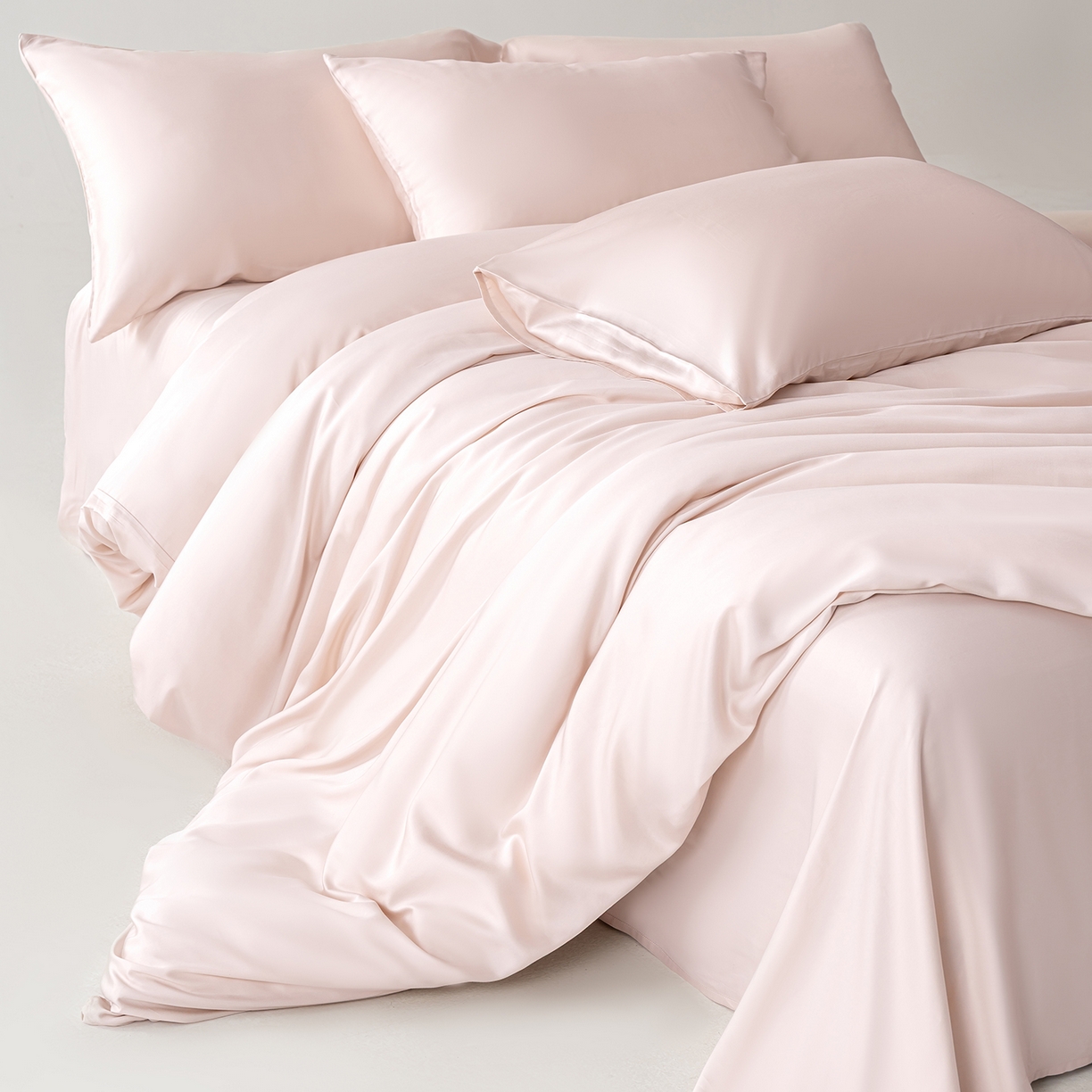 91家纺网 家纺一手货源 找家纺 轩和家居 2026新款60支竹纤维四件套天竹A类婴幼儿级别天然抑菌 软玉