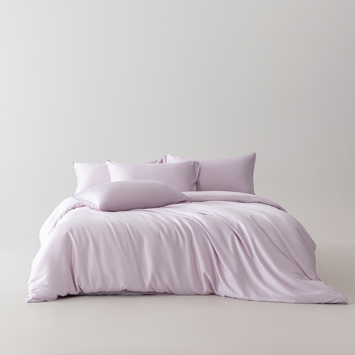 91家纺网 家纺一手货源 找家纺 轩和家居 2026新款60支竹纤维四件套天竹A类婴幼儿级别天然抑菌 淡紫