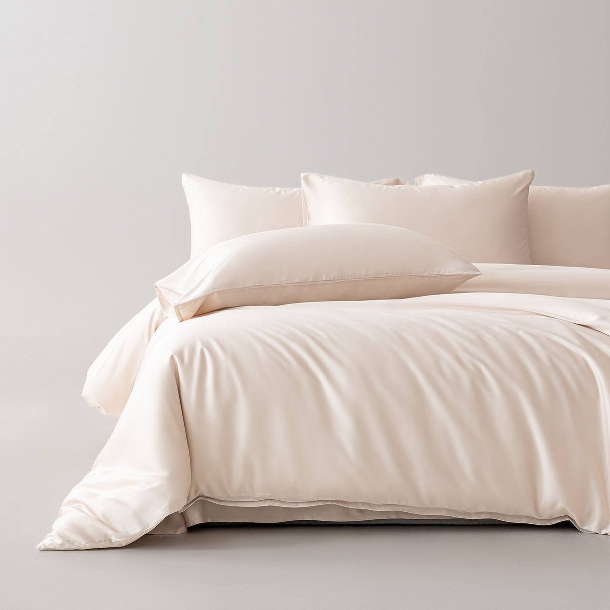 91家纺网 家纺一手货源 找家纺 轩和家居 2026新款60支竹纤维四件套天竹A类婴幼儿级别天然抑菌 奶咖