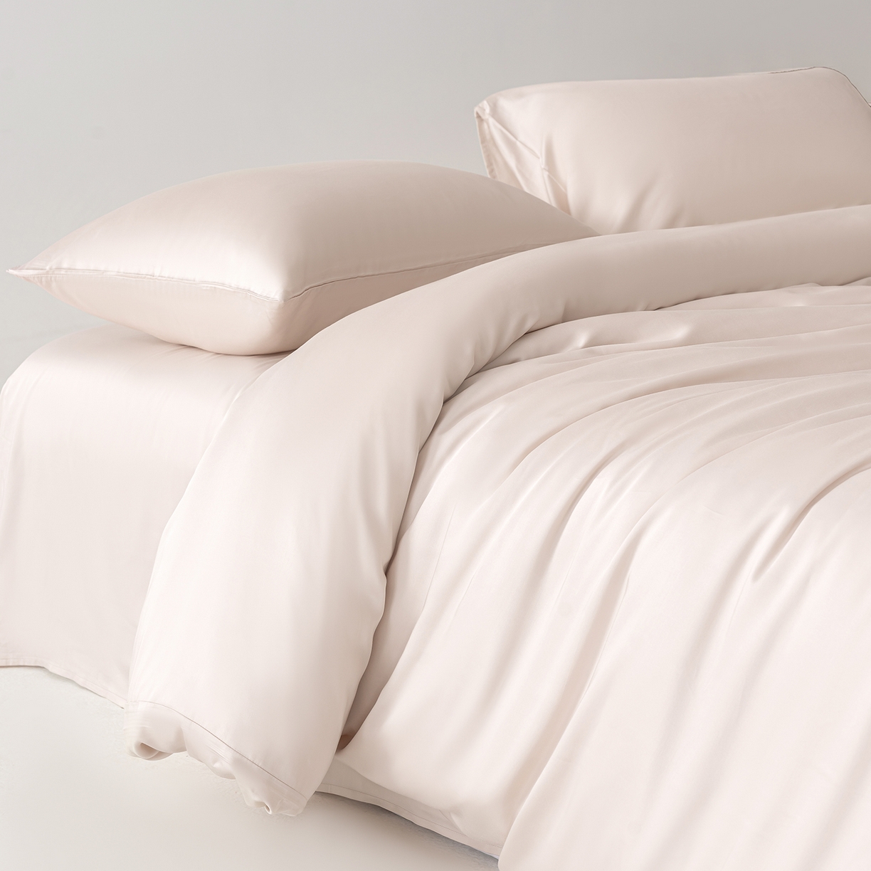 91家纺网 家纺一手货源 找家纺 轩和家居 2026新款60支竹纤维四件套天竹A类婴幼儿级别天然抑菌 奶咖