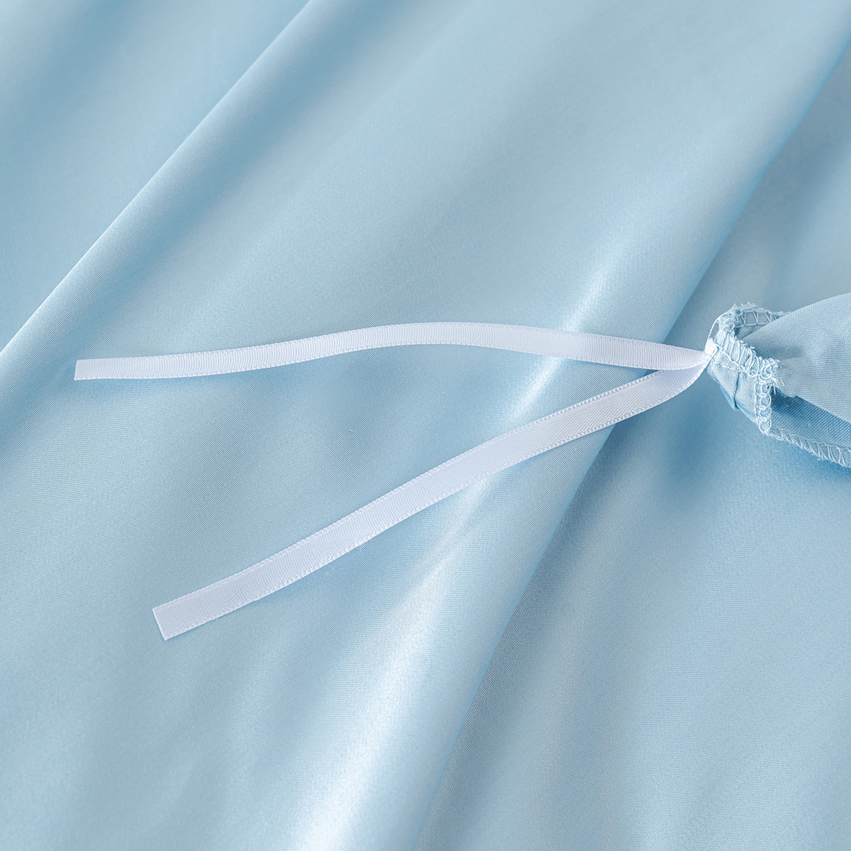 91家纺网 家纺一手货源 找家纺 轩和家居 2026新款60支竹纤维四件套天竹A类婴幼儿级别天然抑菌 天蓝