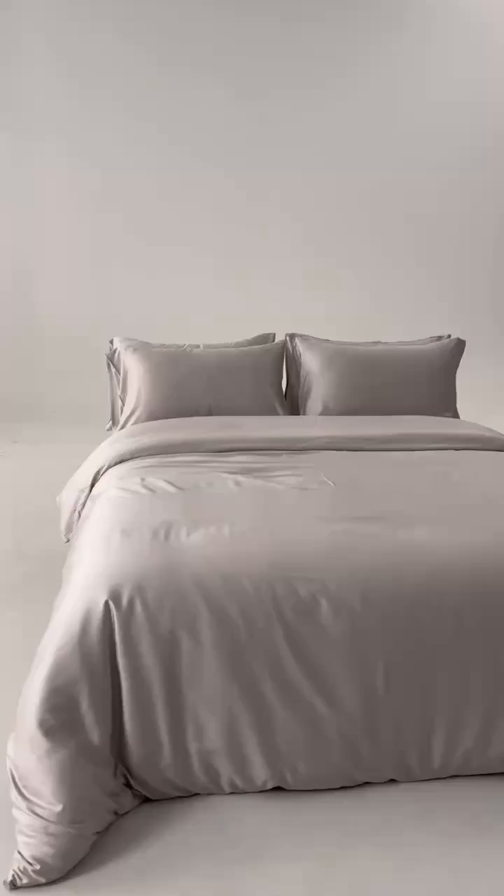 91家纺网 家纺一手货源 找家纺 轩和家居 2026新款60支竹纤维四件套天竹A类婴幼儿级别天然抑菌 椰灰