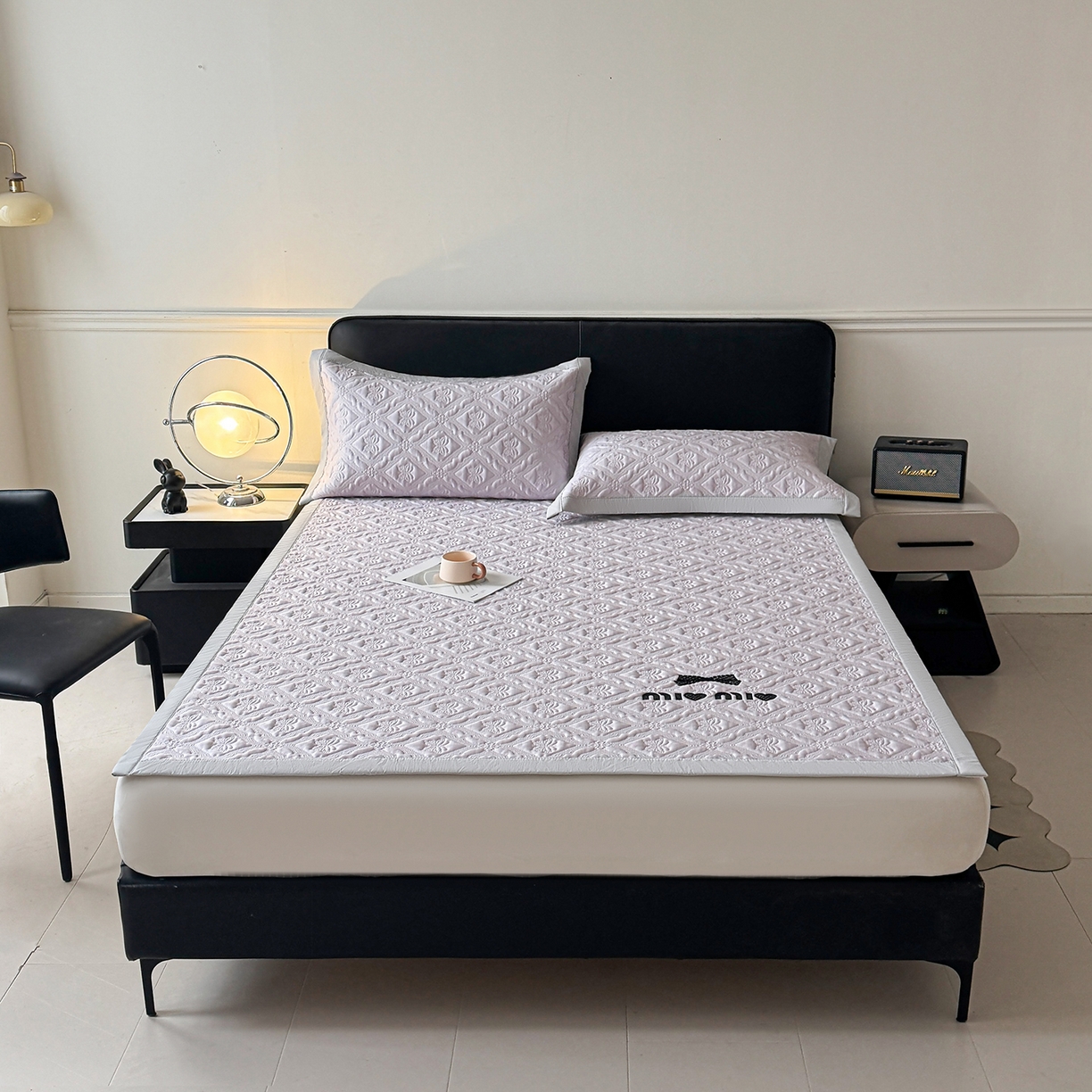 91家纺网 家纺一手货源 找家纺 玉相逢 2026新款立体刺绣乙纶夏凉凉席-蝶韵-床席款 蝶韵 冰雾紫