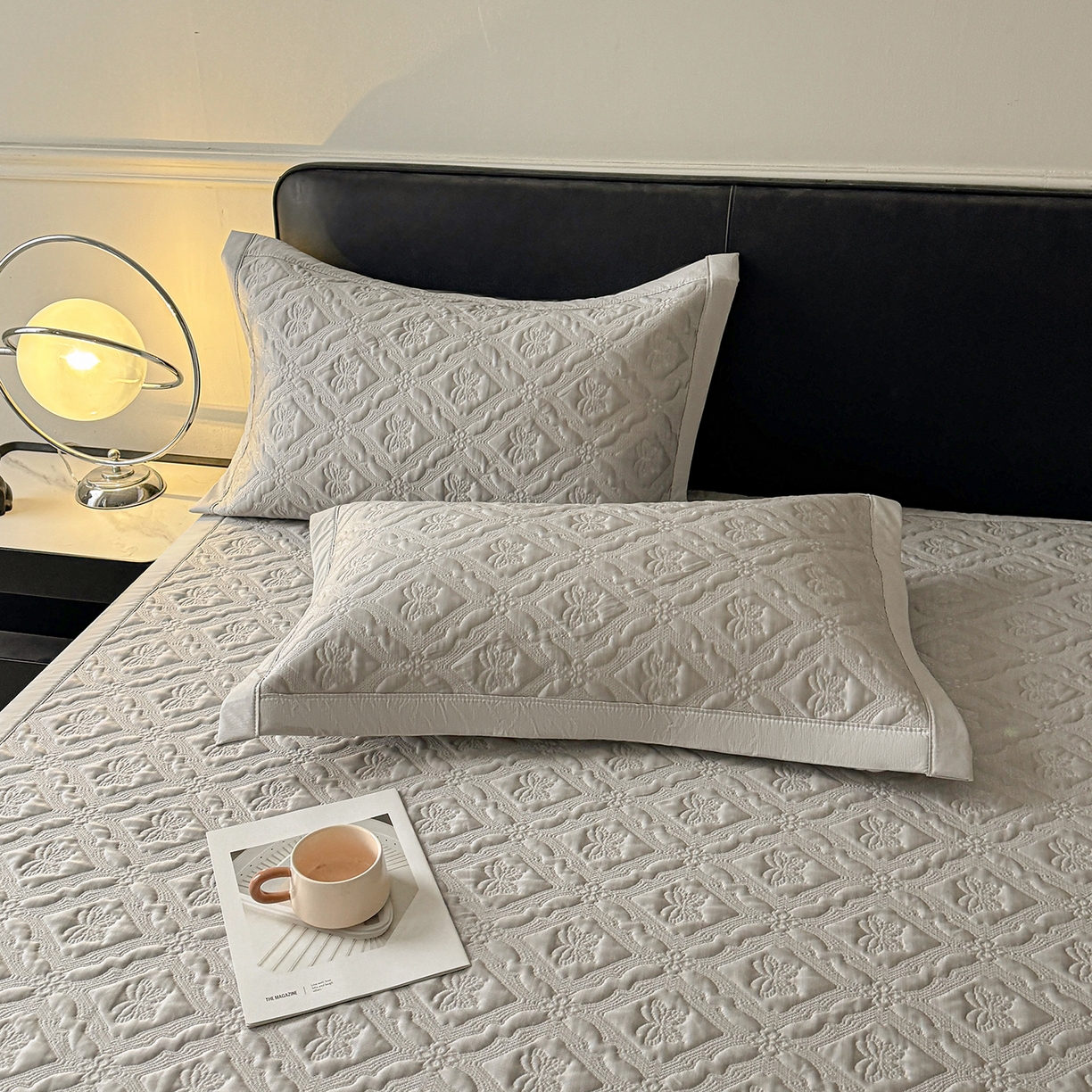 91家纺网 家纺一手货源 找家纺 玉相逢 2026新款立体刺绣乙纶夏凉凉席-蝶韵-床席款 蝶韵 冰浅灰