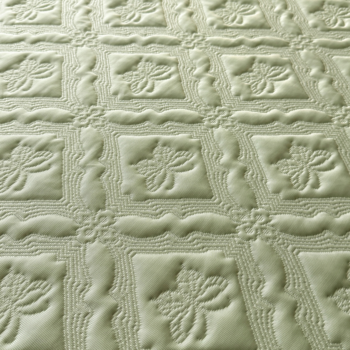 91家纺网 家纺一手货源 找家纺 玉相逢 2026新款立体刺绣乙纶夏凉凉席-蝶韵-床席款 蝶韵 冰清绿