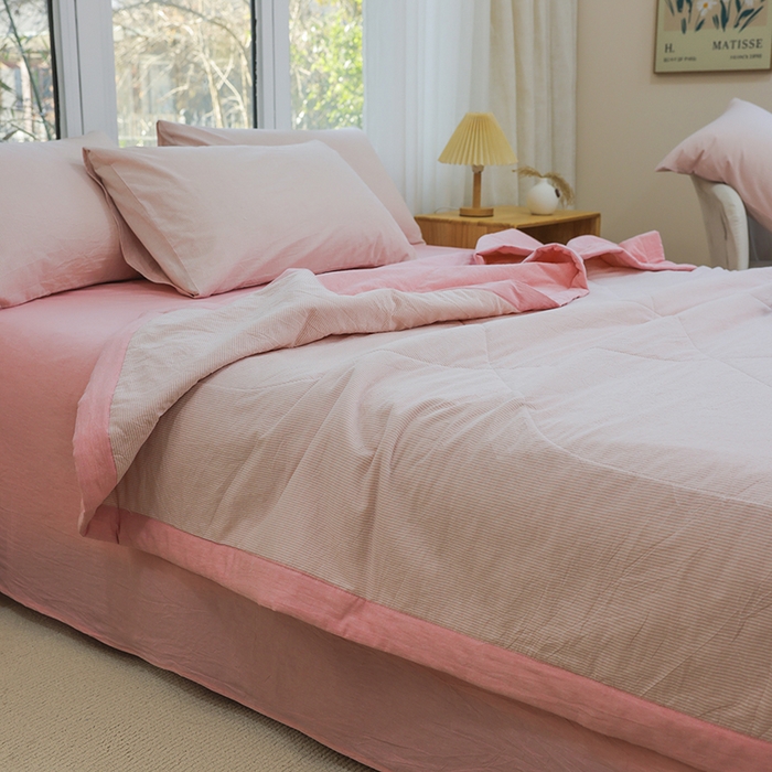 91家纺网 家纺一手货源 找家纺 （总）柠萌家居 2026新款全棉色织水洗棉棉花夏被四件套里外全棉空调被 夏凉被被子被芯