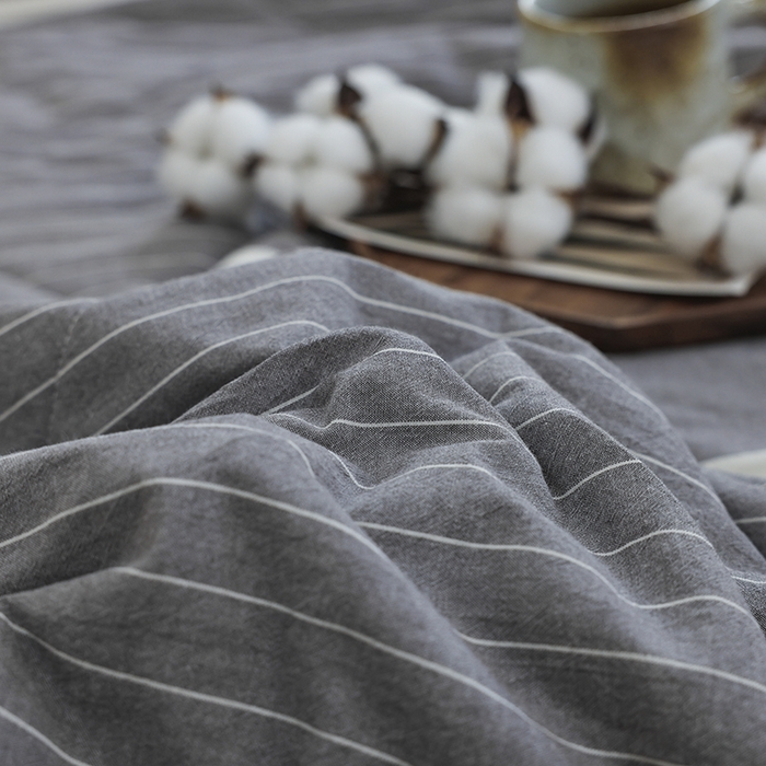 91家纺网 家纺一手货源 找家纺 柠萌家居 2026新款全棉色织水洗棉棉花夏被四件套里外全棉空调被 夏凉被被子被芯 宽双线冷灰