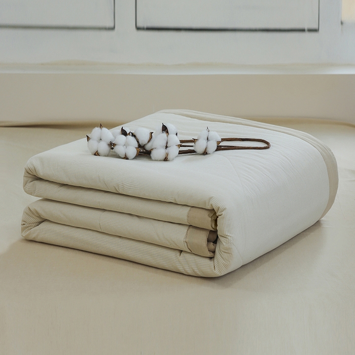 91家纺网 家纺一手货源 找家纺 柠萌家居 2026新款全棉色织水洗棉棉花夏被四件套里外全棉空调被 夏凉被被子被芯 米密条