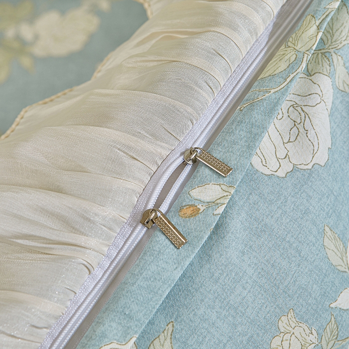 91家纺网 家纺一手货源 找家纺 （总）宜凡家纺 2026新款全棉印花法式夹棉床裙四件套