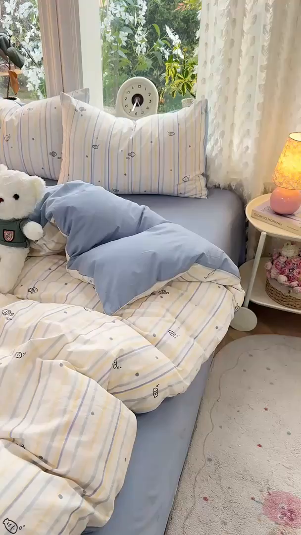 91家纺网 家纺一手货源 找家纺 （总）豫见家纺 2026新款古法水洗仿棉云感纱四件套