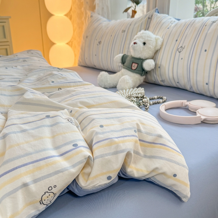 91家纺网 家纺一手货源 找家纺 （总）豫见家纺 2026新款古法水洗仿棉云感纱四件套