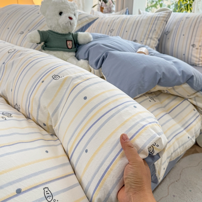 91家纺网 家纺一手货源 找家纺 （总）豫见家纺 2026新款古法水洗仿棉云感纱四件套