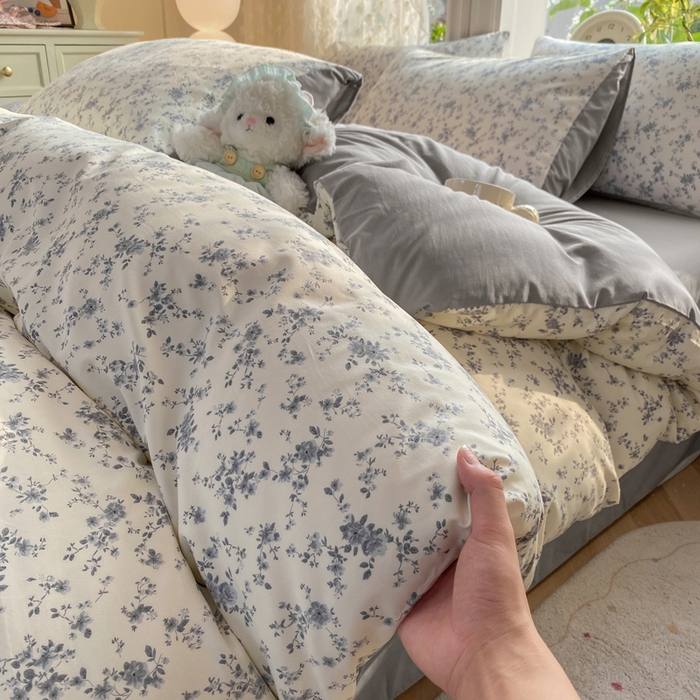 91家纺网 家纺一手货源 找家纺 豫见家纺 2026新款古法水洗仿棉云感纱四件套 初夏