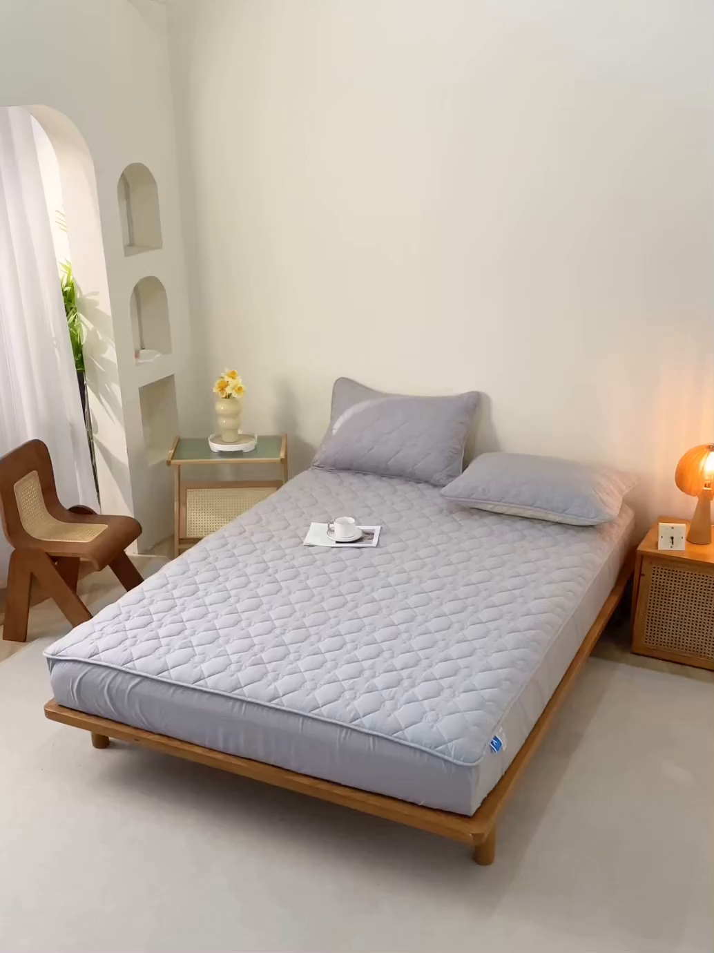 91家纺网 家纺一手货源 找家纺 彩亿家纺 2026新款亲肤柔软13372纯棉床笠三件套床垫保护套-小熊 小熊-玄铁灰