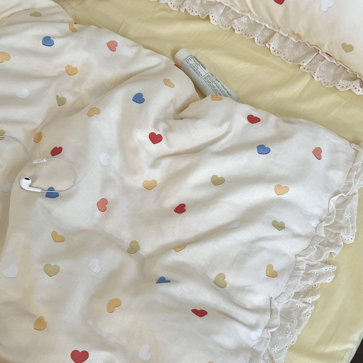 91家纺网 家纺一手货源 找家纺 荣轩家居 2026新款韩式浪漫花边工艺款全棉纯棉双层纱四件套（铺床版） 小甜心