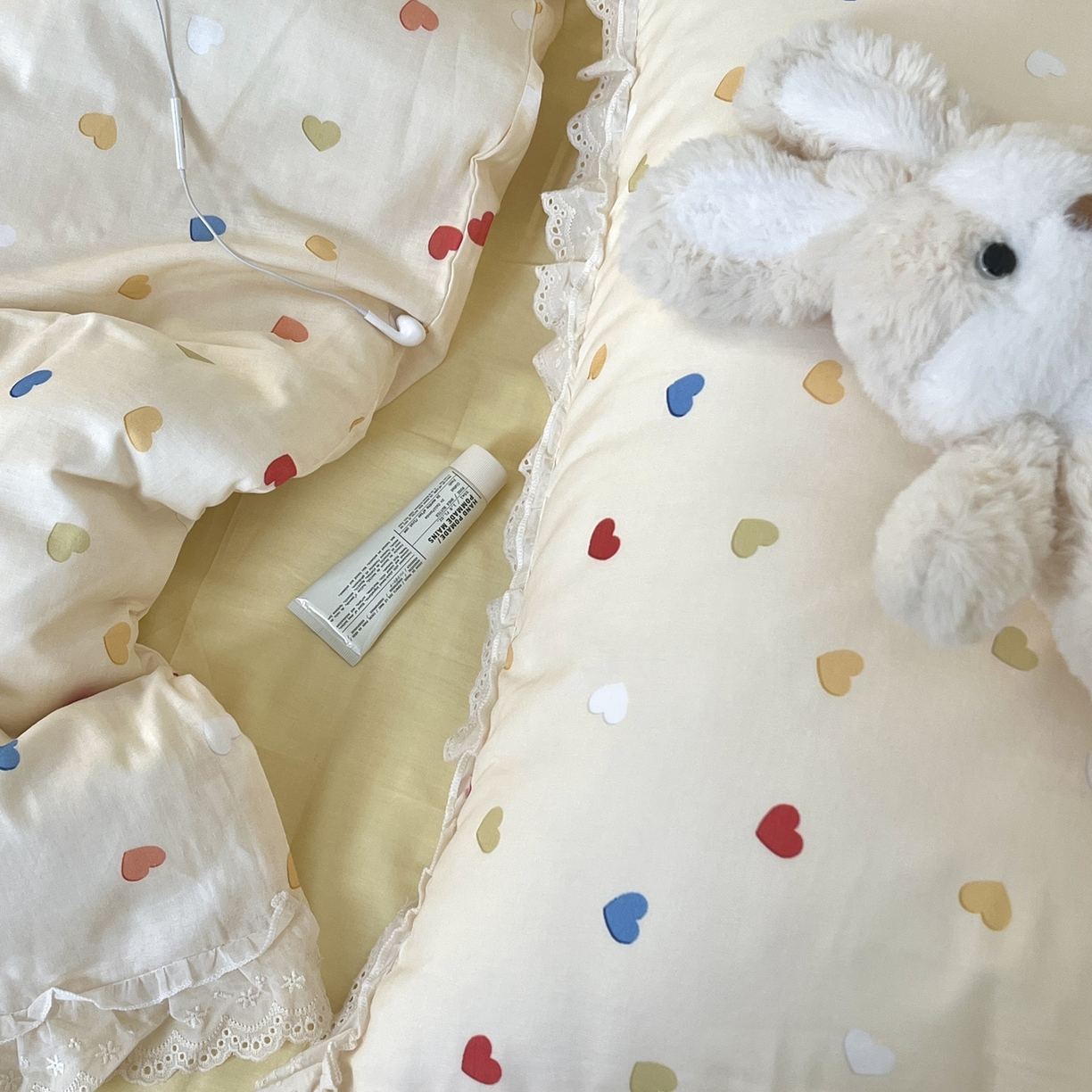 91家纺网 家纺一手货源 找家纺 荣轩家居 2026新款韩式浪漫花边工艺款全棉纯棉双层纱四件套（铺床版） 小甜心