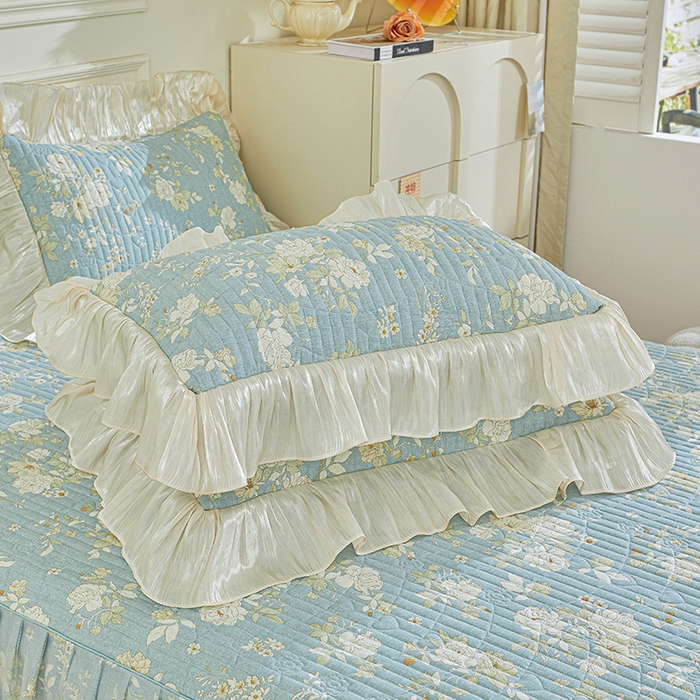 91家纺网 家纺一手货源 找家纺 （总）宜凡家纺 2026新款全棉法式夹棉床裙款三件套