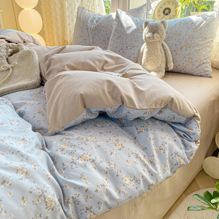 91家纺网 家纺一手货源 找家纺 豫见家纺 2026新款古法水洗仿棉云感纱四件套 晨露